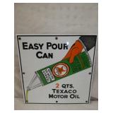 12IN. PORC. EASY POUR CAN TEXACO SIGN