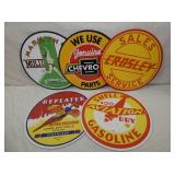 GROUP OF 5 12IN. VARIOUS PLASTIC SIGNS