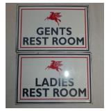 9X6 PORC GENTS/LADIES REPLICA RESTROOM SIGNS W/PEGASUS 