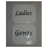 5X4 PORC. LADIES/GENTS REPLICA RESTROOM SIGNS 