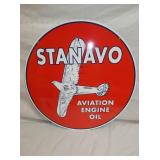 24IN. PORC. STANAVO AVIATION OIL SIGN 