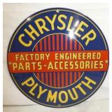11IN PORC. CHRYSLER PLYMOUTH SIGN