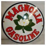 12IN PORC. MAGNOLIA GASOLINE SIGN