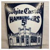 9X12 PORC. White Castle HAMBURGERS SIGN