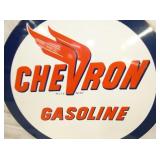 VIEW 2 33IN PORC. CHEVRON GASOLINE SIGN