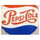 VIEW 4 EMB. PEPSI COLA CAP SIGN 28IN