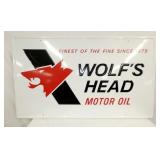 EMB. WOLFS HEAD OIL SIGN