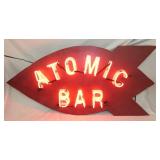ATOMIC BAR NEON ROCKET SIGN