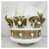 EARLY MILK GLASS CROWN GASOLINE GLOBE