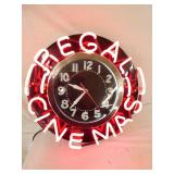 REGALS CINEMAS NEON CLOCK