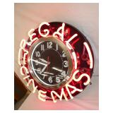 VIEW 3 REGALS CINEMAS NEON CLOCK