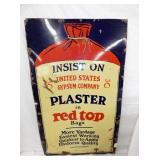 PORC. RED TOP PLASTER SIGN