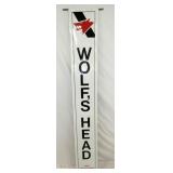 VERTICAL EMB. WOLFS HEAD SIGN