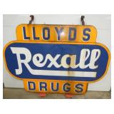 PORC. REXALL DRUGS STORE SIGN