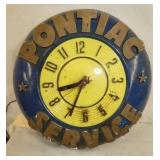 1957 PLASTIC PONTIAC DEALER CLOCK