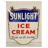 PORC. SUNLIGHT ICE CREAM SWINGER SIGN