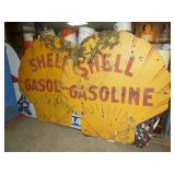 2 PORC. 2PC. SHELL GASOLINE SIGNS