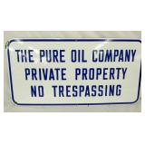 PORC. PURE OIL CO. PROPERTY SIGN