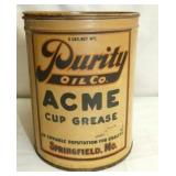 PURITY ACME OIL CO. GREASE CAN