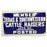 PORC. TEXAS MEMBER CATTLE RAISERS SIGN