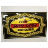 UNUSUAL EMB. PENNZOIL LUBRICATION SIGN