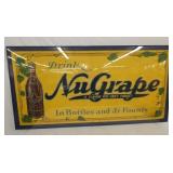 EARLY FRAMED NUGRAPE CARDBOARD SIGN