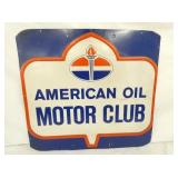 HEAVY EMB. AMERICAN OIL CLUB SIGN