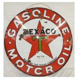 42IN PORC. TEXACO GASOLINE SIGN