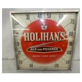 GLASS FRONT HOLIHANS BEER THERM.