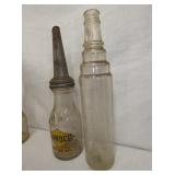 VIEW 3 EARLY GLASS OIL BOTTLES