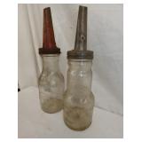 VIEW 2 CLOSEUP EARLY GLASS OIL BOTTLES