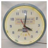 ORIG. CHEVROLET NEON CLOCK- MORE PICTURES ON PAGE 2 