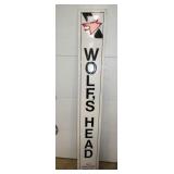 VERTICAL EMB. WOLFSHEAD SIGN