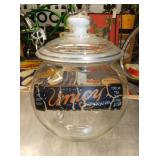 EARLY UNICY STORE JAR W/ LID