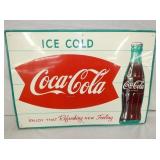 28X20 ICE COLD FISHTAIL COKE SIGN