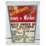 MASONITE COCA COLA MENU 24X36