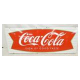 PORC. COKE FISHTAIL SLED SIGN 67X25