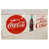 VIEW 2 32X12 1946 COKE SIGN W/ BOTTLE