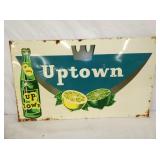 30X18 EMB. UPTOWN COLA SIGN W/ BOTTLE