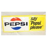 EMB. SAY PEPSI PLEASE SIGN 31X12