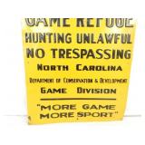 VIEW 3 CLOSEUP NC GAME REFUGE SIGN