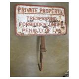 PRIVATE PROPERTY RR SIGN
