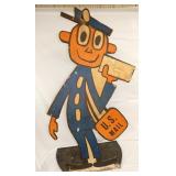 WOODEN DIE CUT US MAILMAN DISPLAY