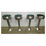 SET 4 MATCHING CROME TOP STOOLS