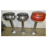 CROME TOP SODA STOOLS