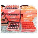 VARIOUS COKE DRINK BOTTLES AND CRATES