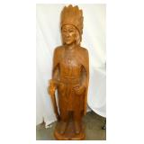 6FT. HANDCARVED WOODEN INDIAN