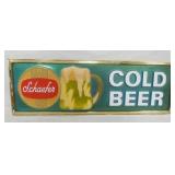 PLASTIC EMB. SCHAEFER COLD BEER SIGN