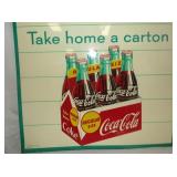 VIEW 3 1958 COKE FISHTAIL SIGN 6PK