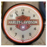 19IN HARLEY DAVIDSON NEON CLOCK